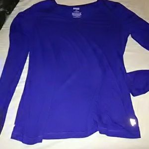 blue long sleeve shirt